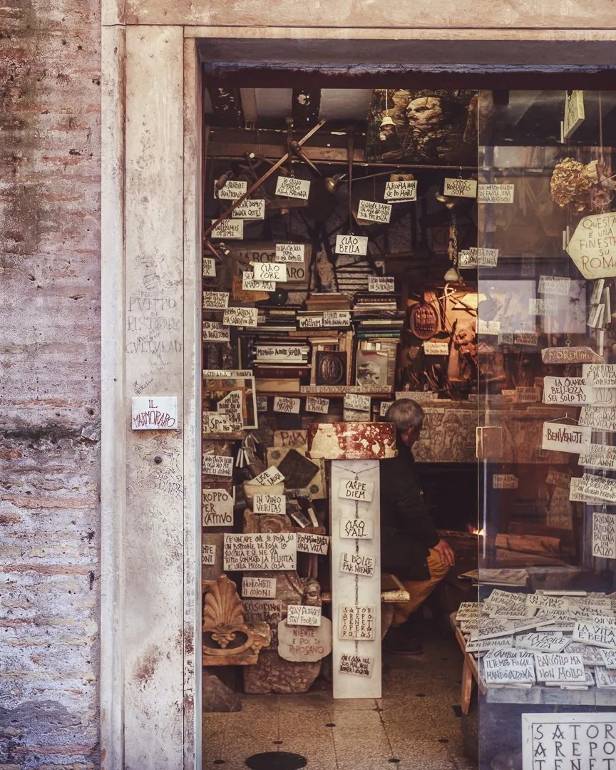 La bottega del marmoraro, Roma